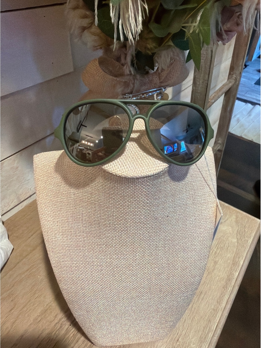 Janie and Jack Kids' Green Aviator Sunglasses with UV Protection